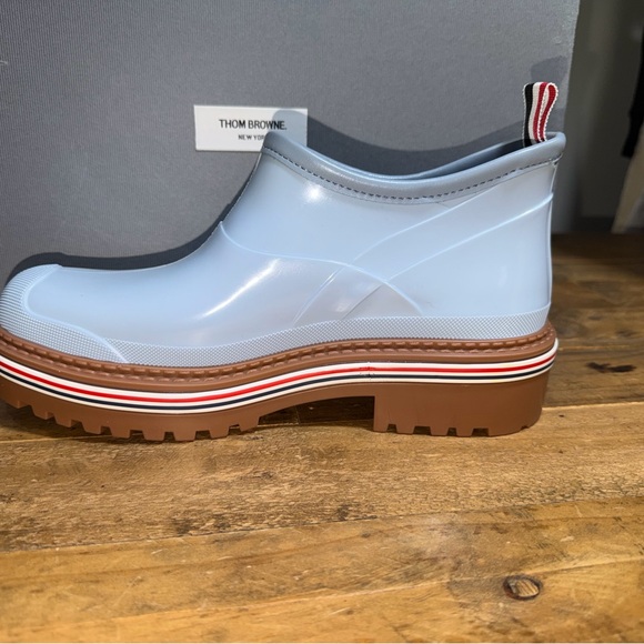 Thom Browne Light Blue Ankle Boots with Brown Soles - Picture 4 of 7